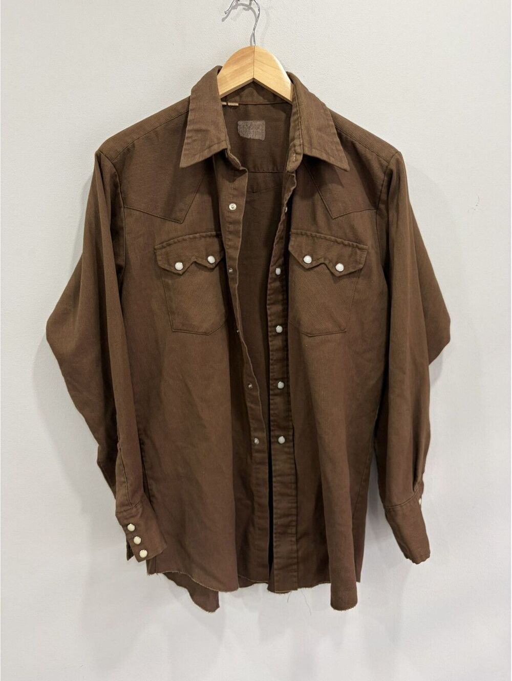 Vintage Dee Cee Button Up Shirt Brown Western pearl snap